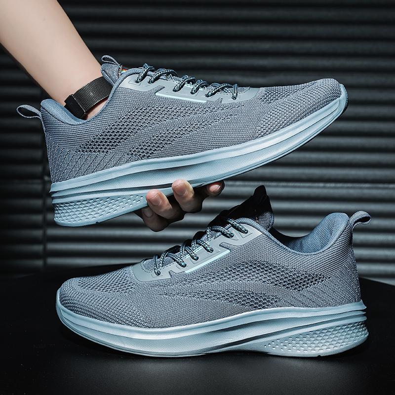 2024 Men's Fashion Mesh Thick Sole Non Slip Lacing Running Sneakers Summer Casual Shoes Sports Shoes Men Free Shipping
