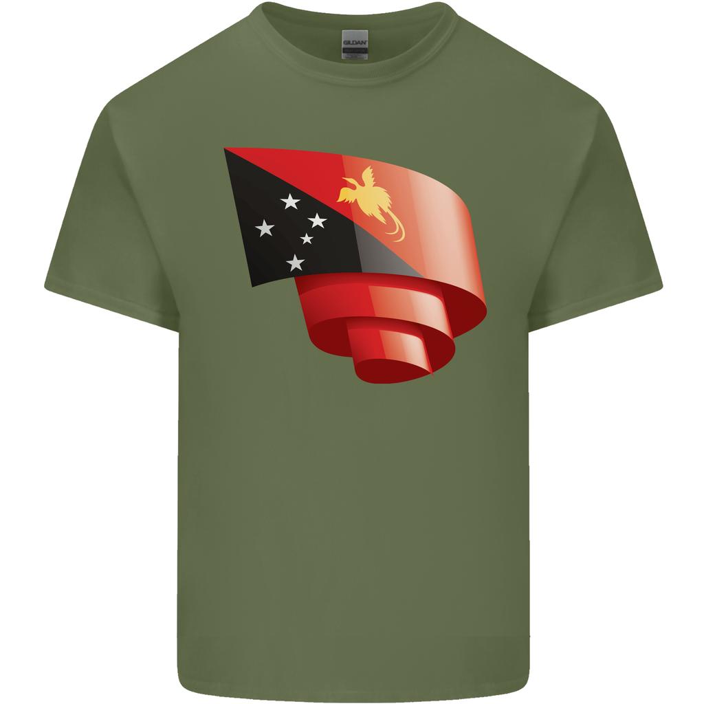 Curled Papua New Guinea Flag Day Football Unisexs Light Cotton TShirt