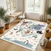 Adventure Journey Theme Crystal Velvet Rug Personalized Custom Name Text Soft Floor Mat Home Decor