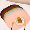Oval Western Placemat Faux Leather Foldable Space-saving Easy Storage Wear-resistant Protection Pad