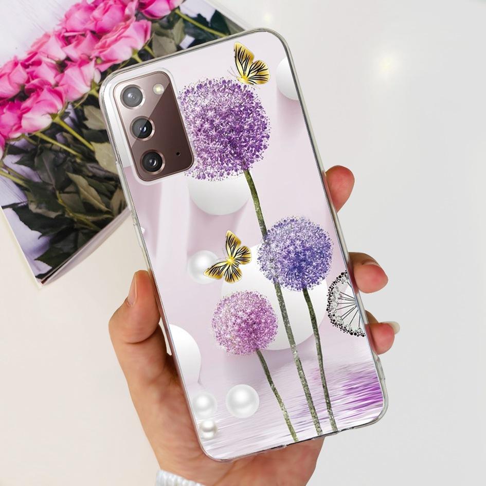 Чехол для Samsung Note 20 5G SM-N981B Популярный Цветок Тонкий Мягкий Силиконовый Чехол для Телефона для Samsung Galaxy Note20 Ultra 5G Funda Capa