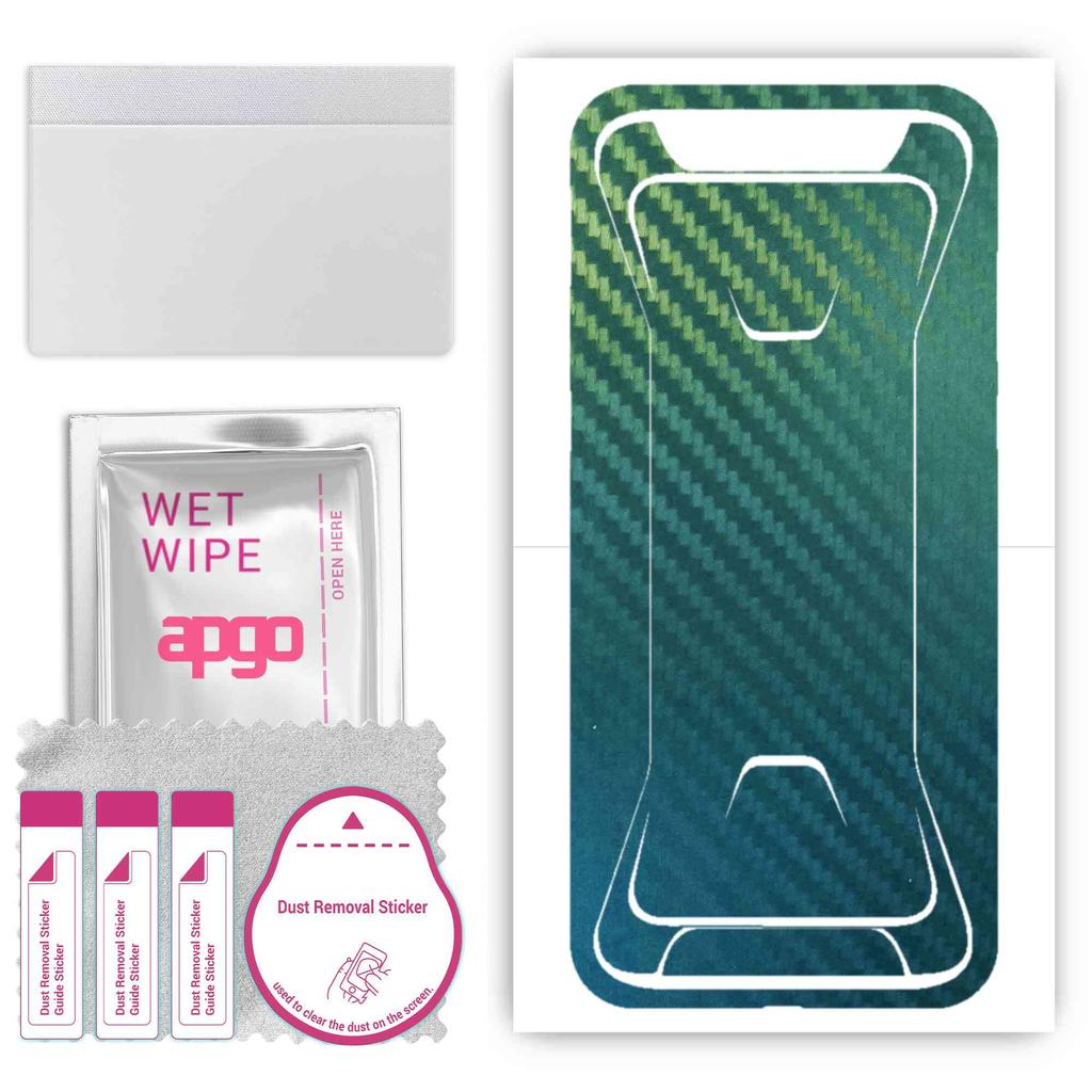 apgo Protective Skin Sticker for the back compatible with Black Shark, Wrap Film, Foil, Vinyl - Pattern Carbon Chameleon CAKA1