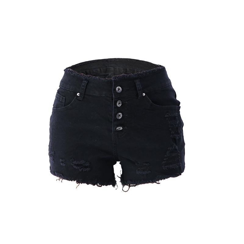 Женские джинсовые шорты весна/лето 2023 с пуговичной бахромой