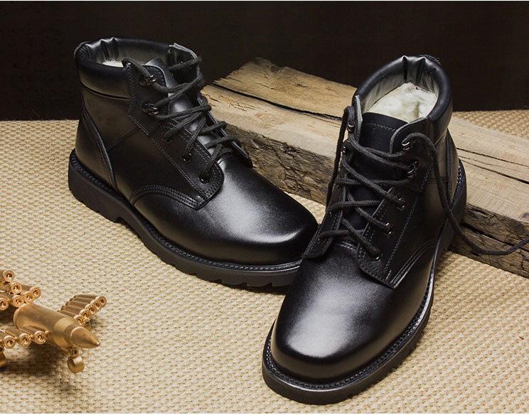 Мужские зимние ботинки Martin из коровьей шерсти: Туфли со стальным носком, противоскользящие, плюс бархат, утолщенный хлопковый материал