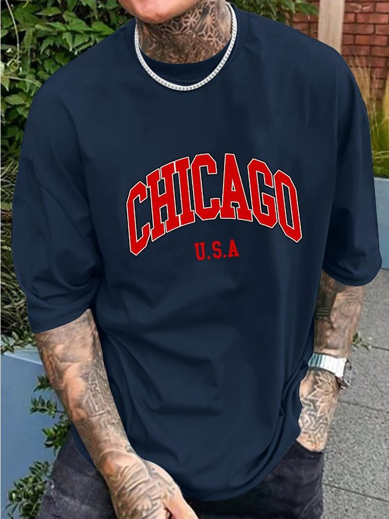 Мужская красная футболка с коротким рукавом Chicago
