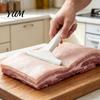 Meat Scraper Pig Hair Removal Tool, T-Shaped Handle Stainless Steel Blade Scraper, Fascia Remover Easy Fat Tool for Processing And Scraping