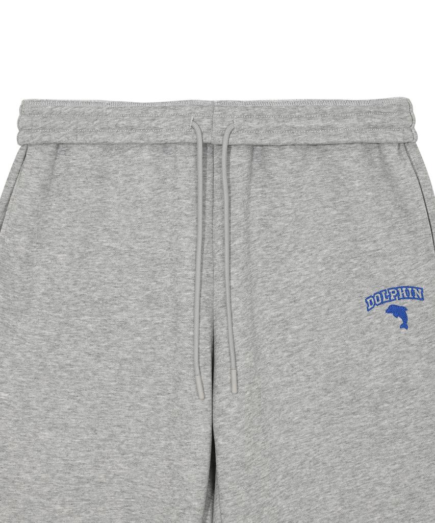 DOLPHIN WAVE APPAREL Флисовые брюки-джоггеры с вышивкой-цепочкой дельфина, меланжево-серые