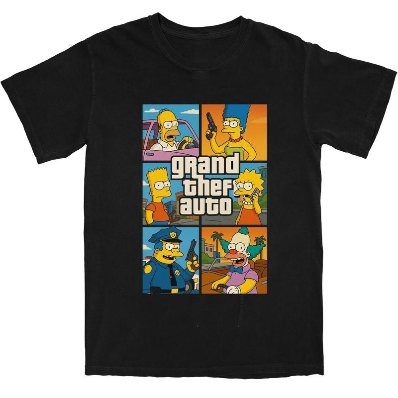 СИМПСОНЫ - Пародия на Grand Theft Auto Футболка унисекс