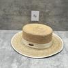 Легкая Роскошь Французская Пальмовый Лист Плоская Верхушка Соломенная Шляпа Женская Летняя Шляпа от Солнца Верхняя Шляпа Морской Отпуск Рафия Шляпа