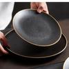 Кухонный набор столовых приборов, тарелки и блюда, черная тарелка, матовая керамика, десерт, коммерческий, круглый, 10 дюймов