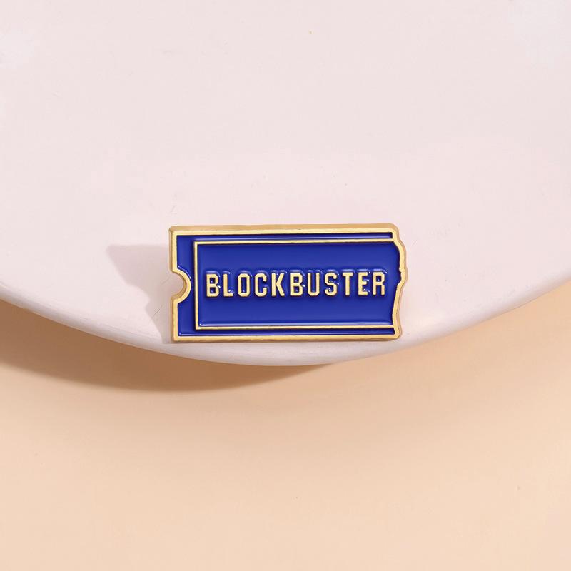 Эмалированный значок Blockbuster Video Ретро Фильмы Билет Коллекционный Металлическая брошь Лацкан Рюкзак Значок Модная бижутерия Подарок друзьям