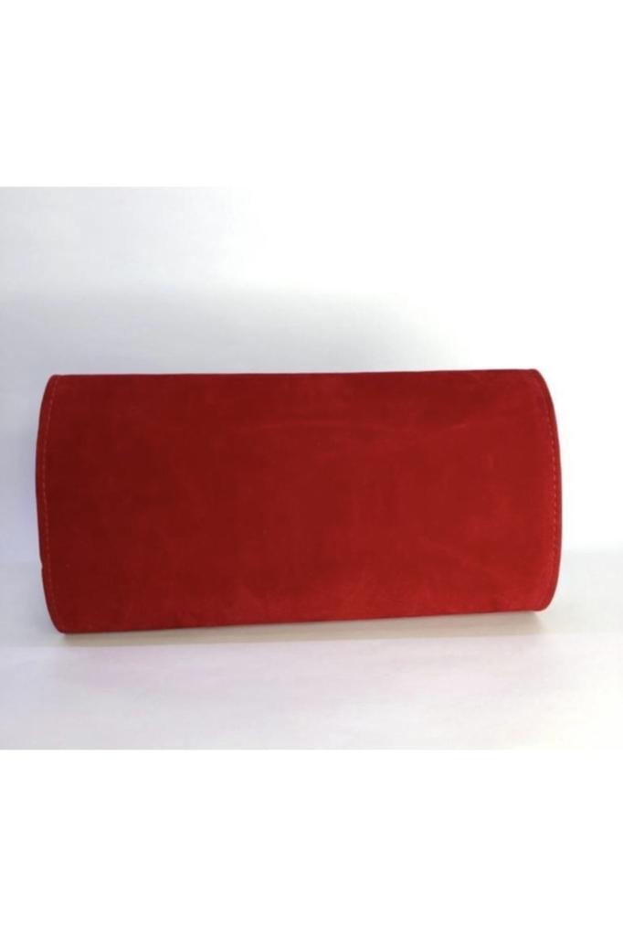Women's Stylish and Useful Evening Dress Bag Red Suede Evening Dress Bag