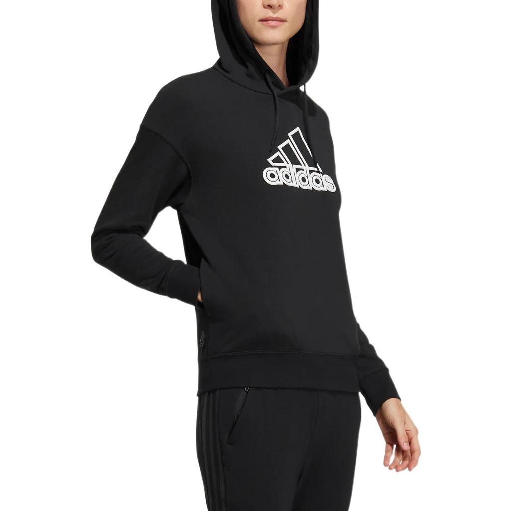 adidas Пуловер с вышитым логотипом Essential, женская толстовка с капюшоном, черная HM5278