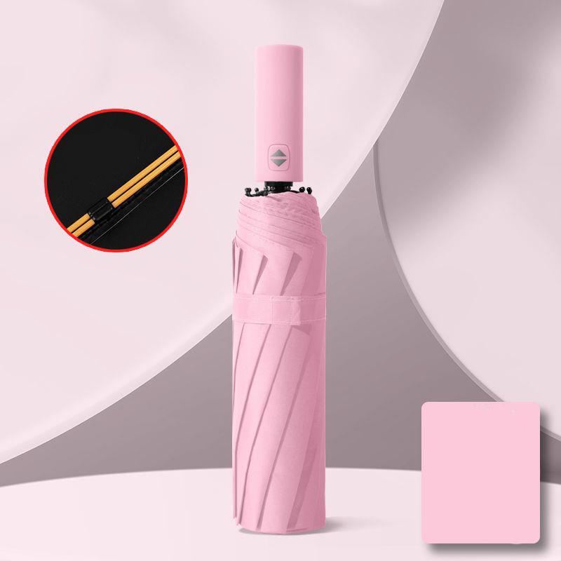 12 Bone Black Glue Fully Automatic Umbrella With Thick And Durable Keel Three Fold Umbrella UV Resistant Folding Umbrella