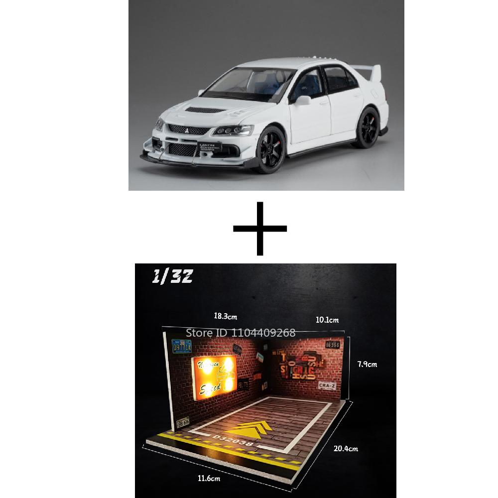 Масштаб 1:32 Mitsubishi Lancer Evolution IX Спортивный автомобиль Игрушечная модель Открывающиеся двери Оттягивание назад Амортизация Транспортные средства Хобби Украшения