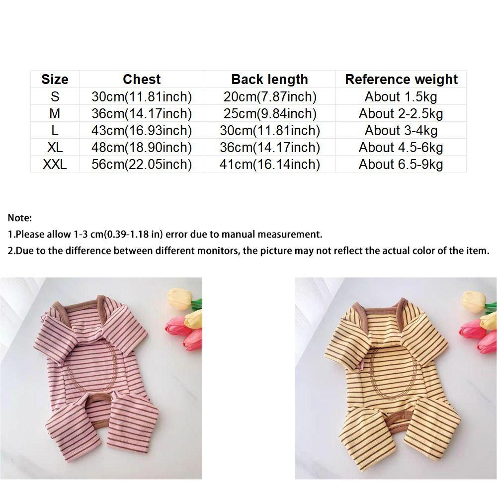 Soft Dog Jumpsuit Elastic Dog Home Clothing Pet Sleepwear Striped Dog Base Shirt  Belly Protection