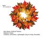 Artificial Plant Door Wreath Fall Maple Leaf for Front Door, Autumn Porch Seasonal with Pinecone Berries, Thanksgiving Harvest Wall Hanging
