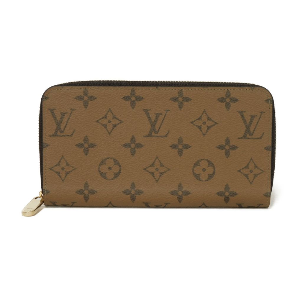 Used 12564 Zippy Wallet M82444 7940 New Model Black Zip Around RFID Excellent Condition Monogram Reverse Brown Unisex