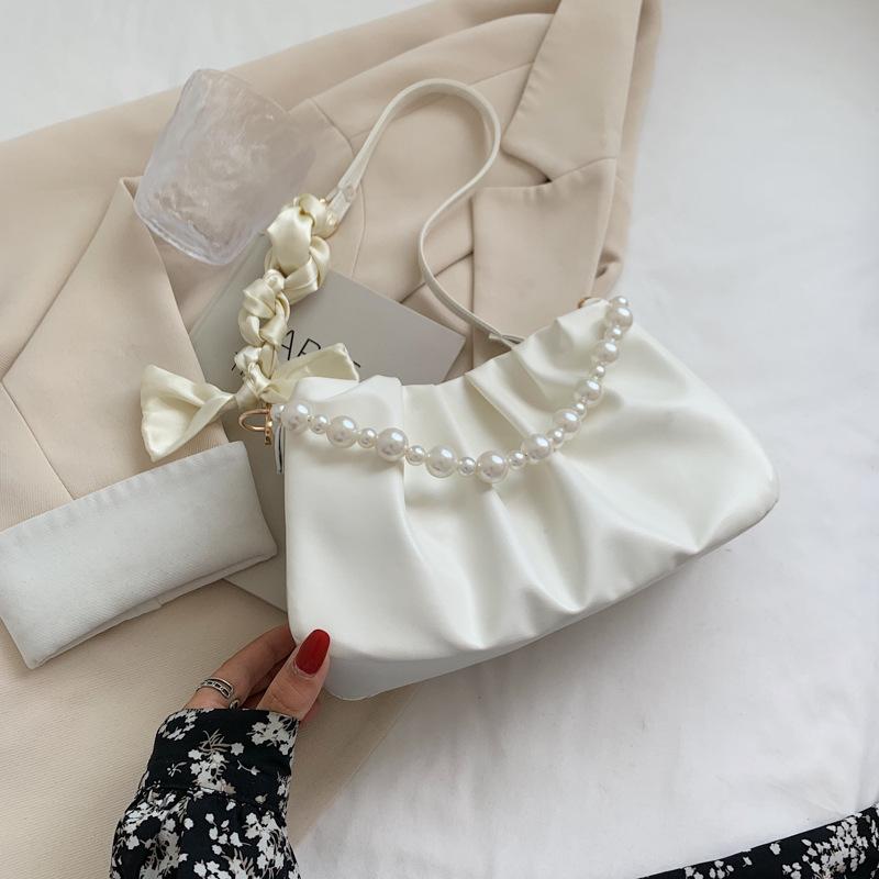 Yogodlns модная плиссированная сумка через плечо модная облачная искусственная кожа маленькие сумки кошелек женские жемчужные роскошные дизайнерские сумки подмышками