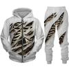 Personality Skull 3D Print Men's Tracksuit Set Gothic Punk Hoodie/Zipper Sweatshirt/Pants/Suit Cool Halloween Streetwear Clothes