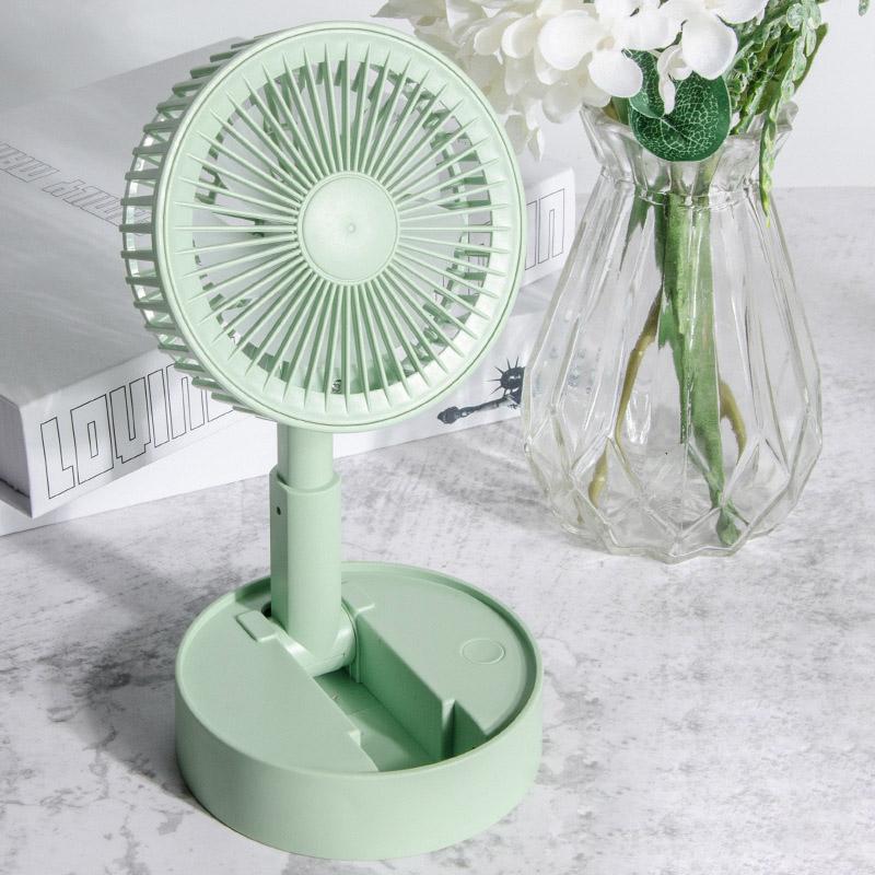 Folding Telescopic Mini Fan USB Rechargeable 3 Speeds Portable Small Desk Fan