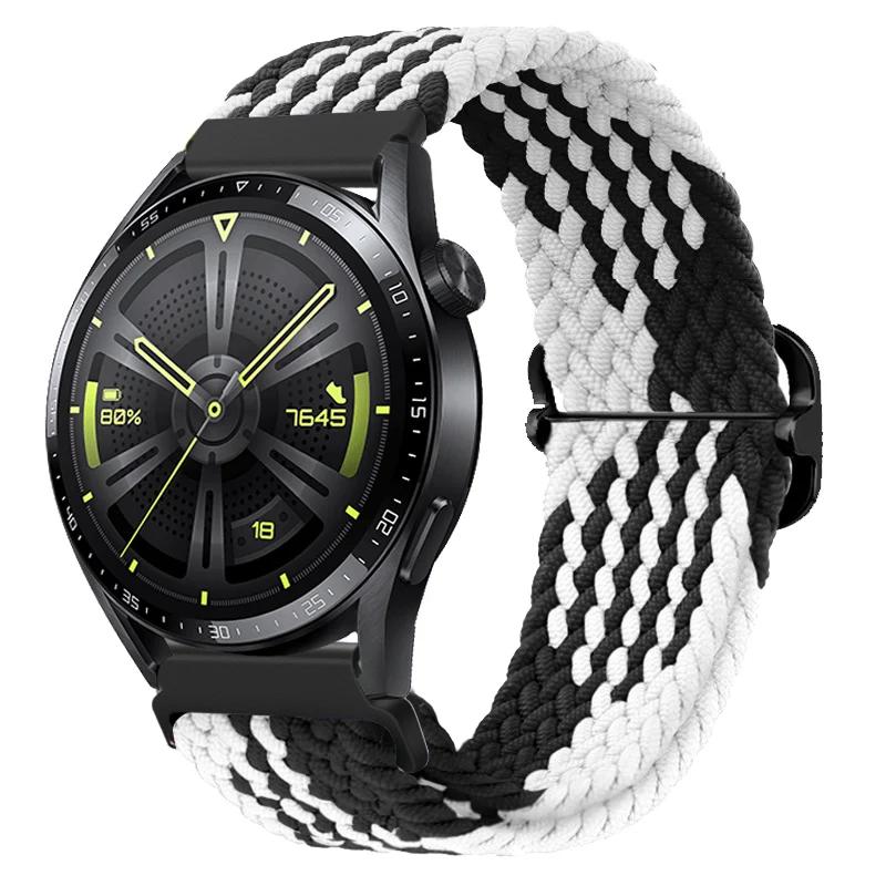 22 мм 20 мм Плетеный нейлоновый ремешок для Huawei Watch 4/3/GT4-3 Samsung Watch 6/5/4/3 Тканевый браслет Наручный ремешок Amazfit GTR 4/GTS4