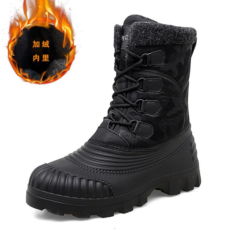 High Top Snow Boots Men's Outdoor Fleece Warm Thickened Cotton Boots Winter Martin Boots