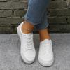 Spring Round Head Strap Flat Bottom Casual Fashion Versatile White Shoes Women