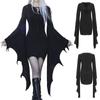 Halloween Dress Up Ladies Dress Halloween Women's Fall V Neck Solid Color Sexy Slim  Sleeve Dress
