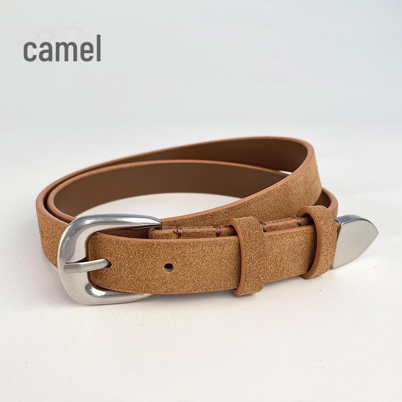 Женский ретро-ремень из натуральной замши с матовым эффектом — идеально подходит для юбок, свитеров и курток