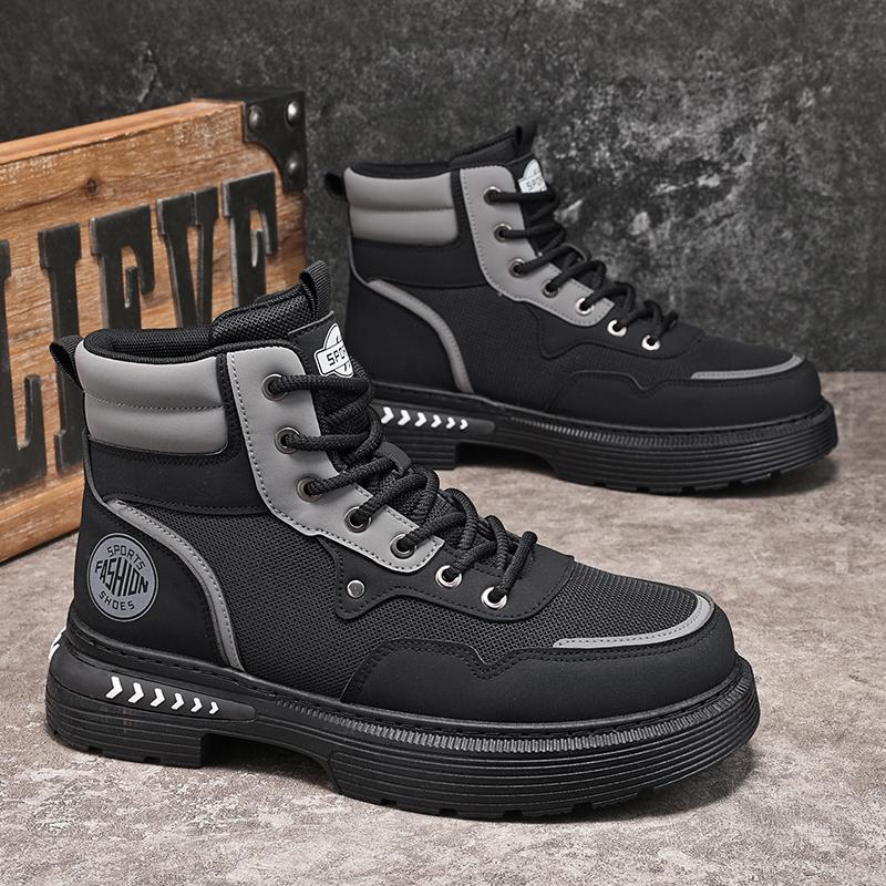 Ботинки Мартина мужские весенне-осенние высокие на платформе, локомотивные, рабочие, кожаные, для активного отдыха, альпинизма, универсальные, боевые, пустынные, цвета ревеня