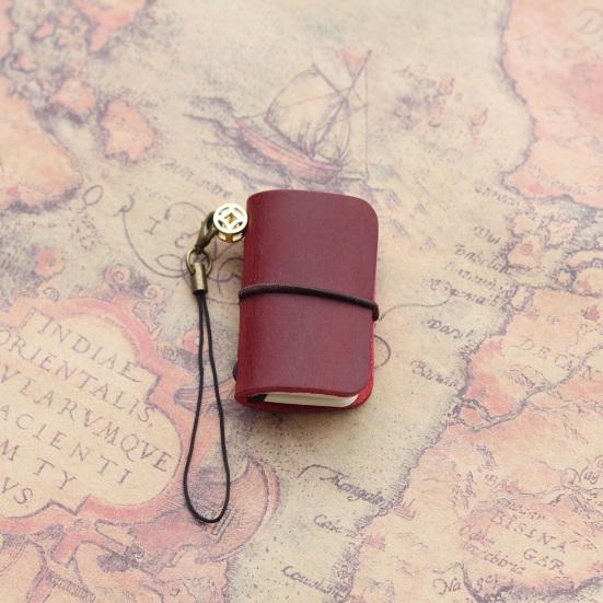 Винтажный милый мини-блокнот с обложкой из искусственной кожи и ремешком, сменный, крошечный дорожный журнал, маленький карманный дневник с книжным блоком для путешествий, для записей