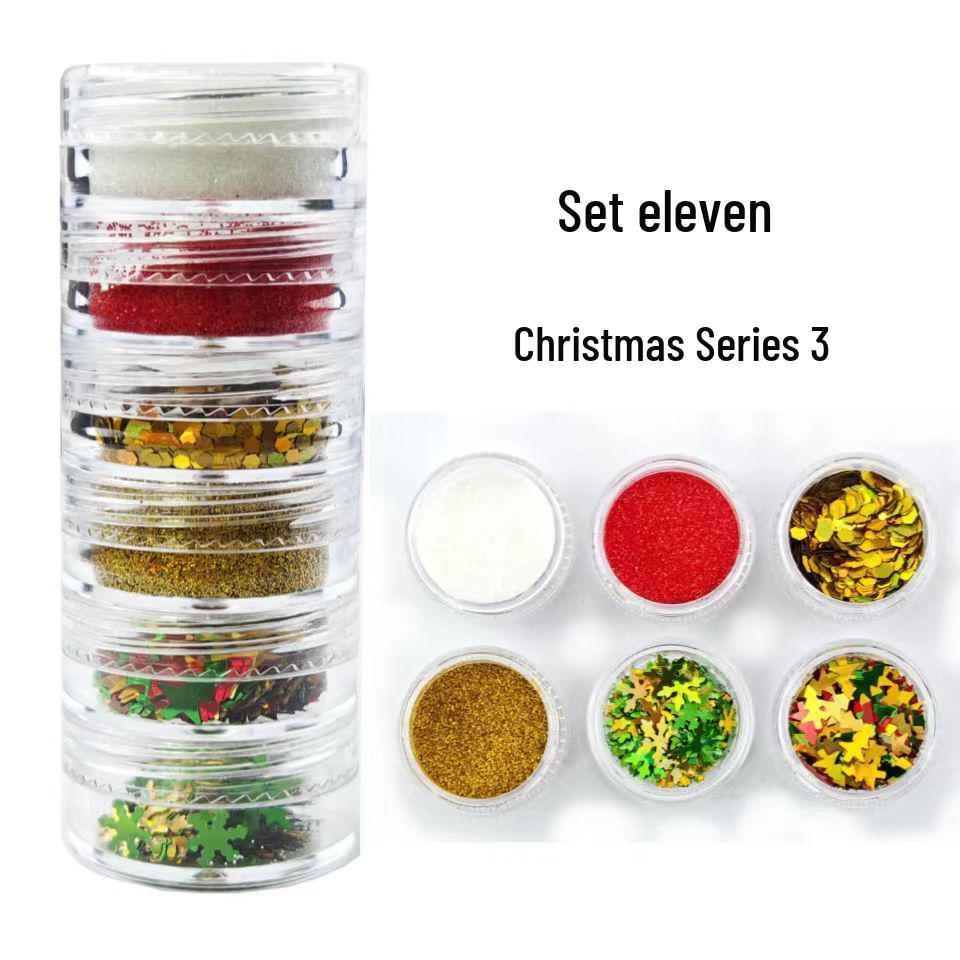 6-Piece Autumn & Winter Maple Leaf Glitter Nail Art Set