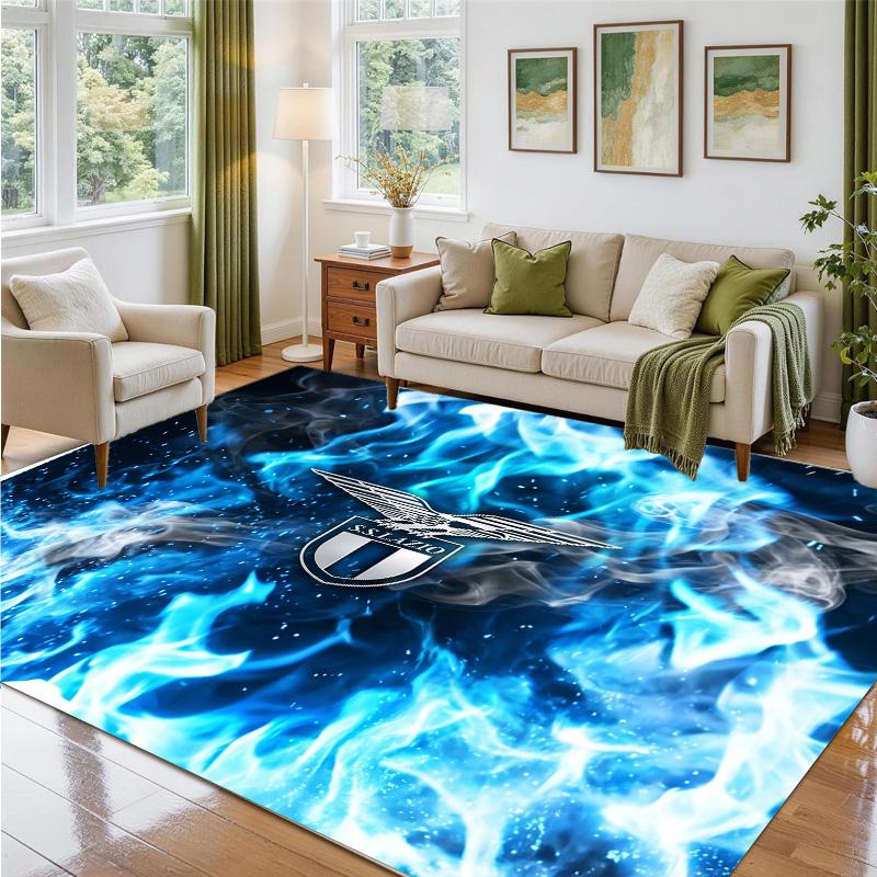 Lazio FC Design Crystal Velvet Rug Soft Decorative Mat for Bedroom Entrance