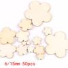50/100pcs Flower Pattern Wooden Charms Pendant Home Decor Arts DIY Crafts