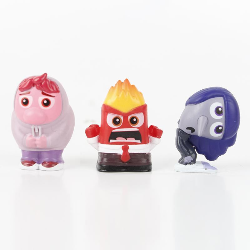 9 шт./Набор Мини Фигурки Внутри Снаружи 2 Игрушка Мультфильм Фильм Радость Тревога Гнев Грусть Отвращение Страх Модель Куклы Фигурки Подарок для Детей