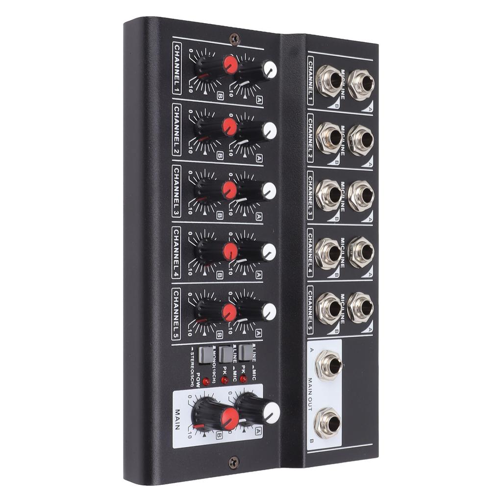 MIX5210 Звуковой микшер Цифровой микшер 10-канальный Компактный студийный микшер Клавишный микшер для домашней студии