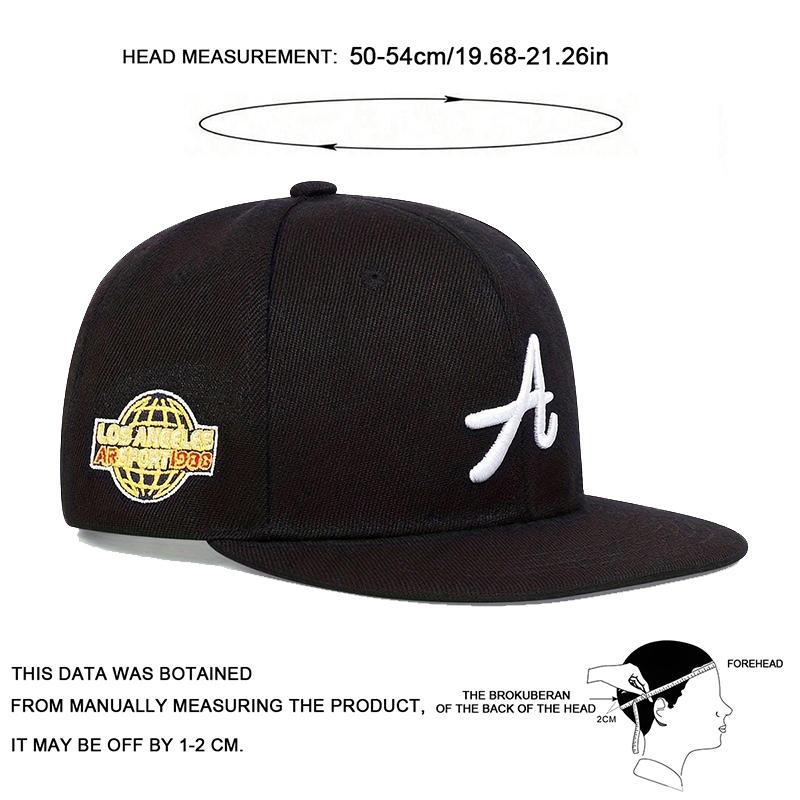 Children Letter A Embroidery Snapback Cap Adjustable Cotton Baseball Hat Flat Top Caps Travel Hats for Boys Girls