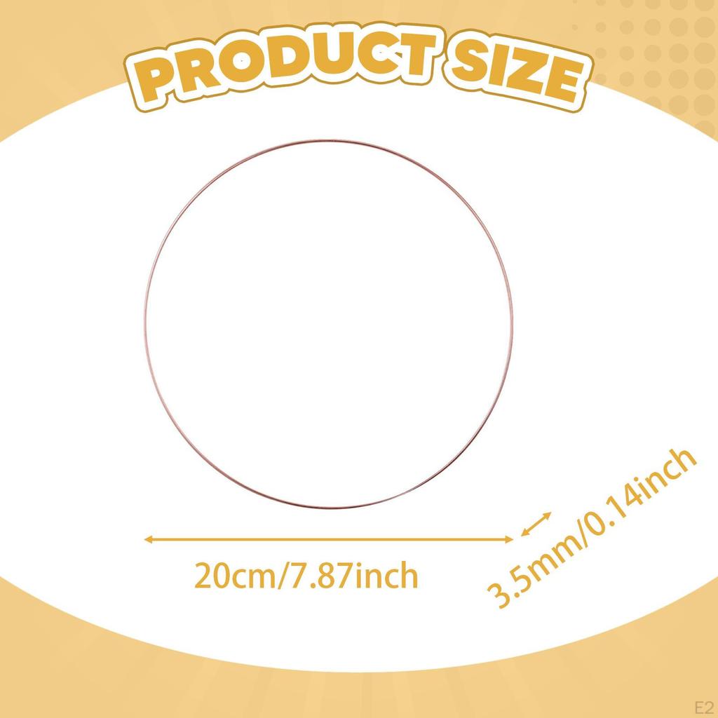 2 Flower Hoops, Metal Rings for Crafts, Elegant Macrame Wreath Party Supplies, Office,