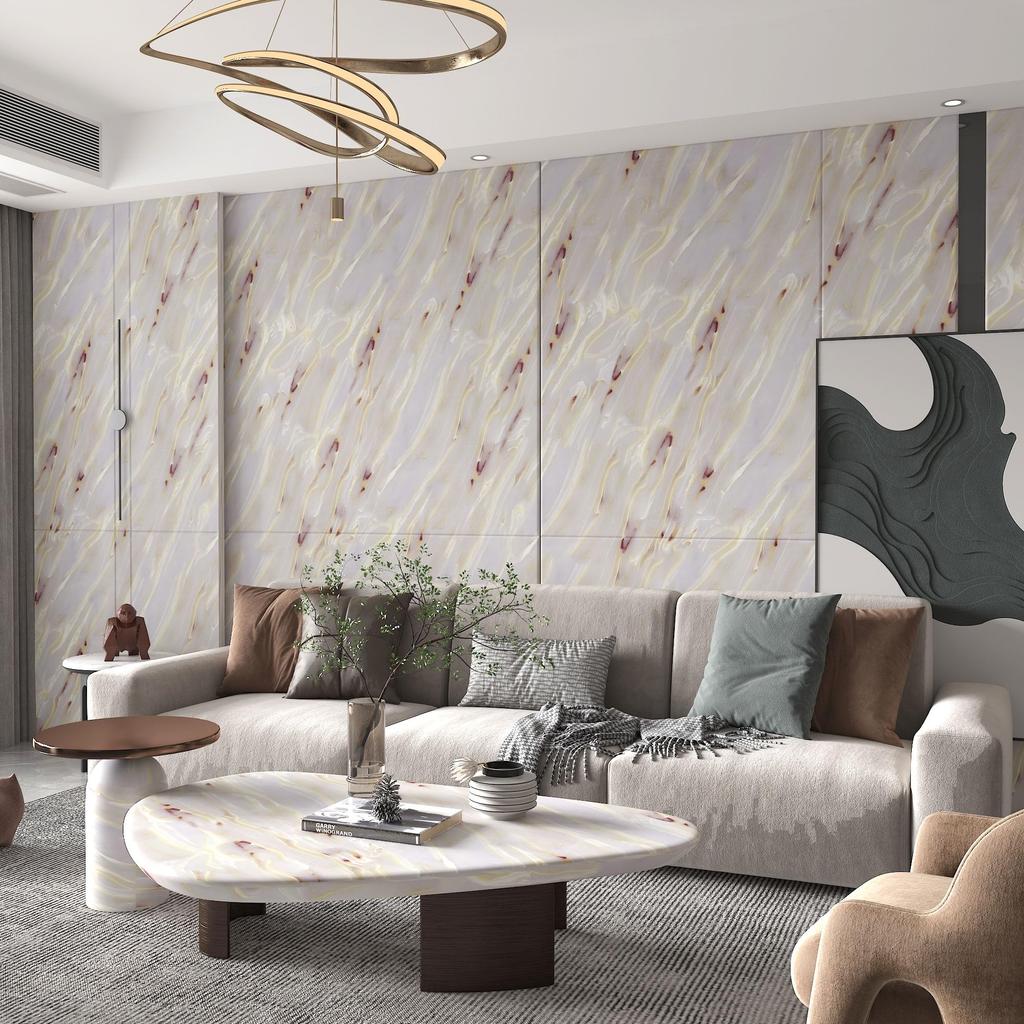 Boobest Ширина 80 см x Длина 9 м Золотисто-розовые обои Наклейка Кухня Водонепроницаемый мраморный лист для фотографии Мраморный ремейк лист Плитка Дверь Фусума Стол