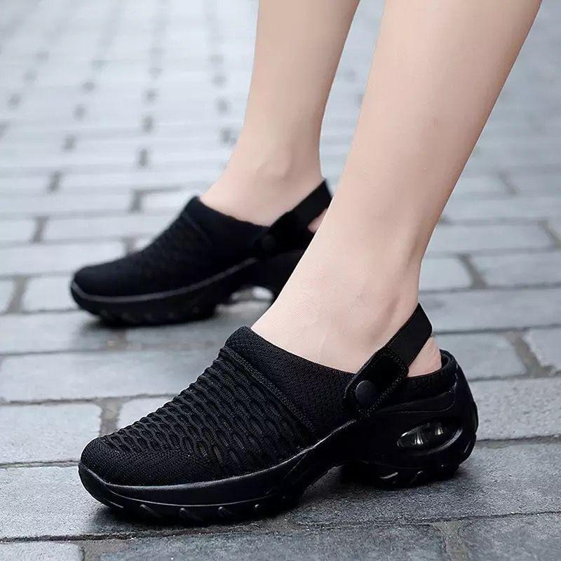 Women's Large Size Mesh Shaking Slippers Summer Casual Two Sides Wear Sandals Shoes 35-43