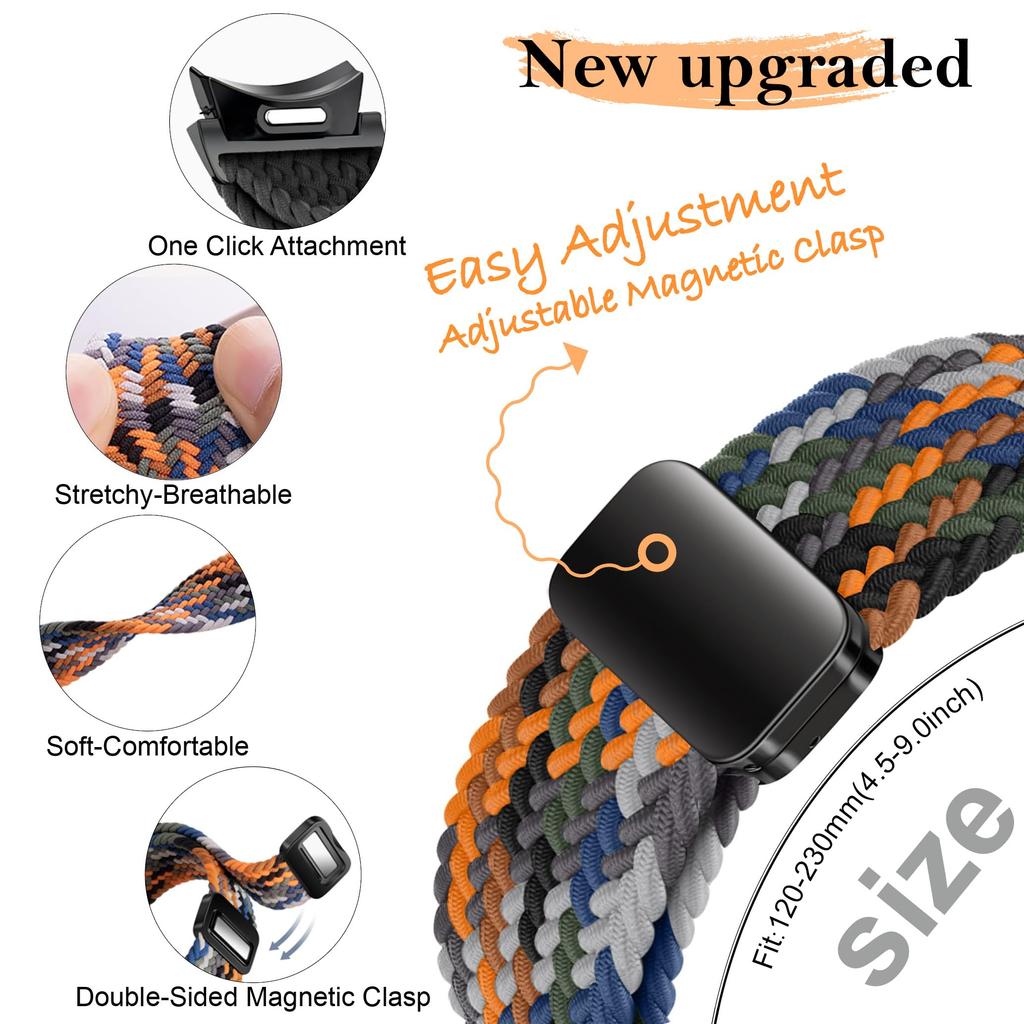 No Gaps Band For Samsung Galaxy Watch 7 6 5 4 classic/5 pro 45mm magnetic Braided bracelet correas Galaxy watch6 44mm 40mm Strap