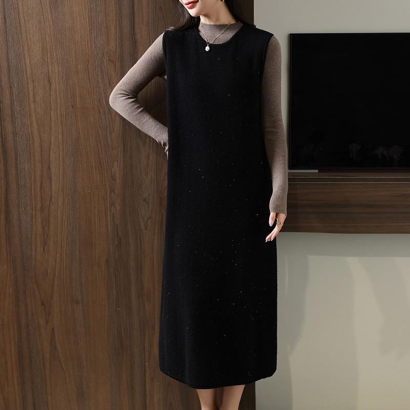Женское кашемировое платье Qinghe кашемир 30% кашемир 70% шерсть осенне-зимняя кашемировая юбка мягкая и теплая