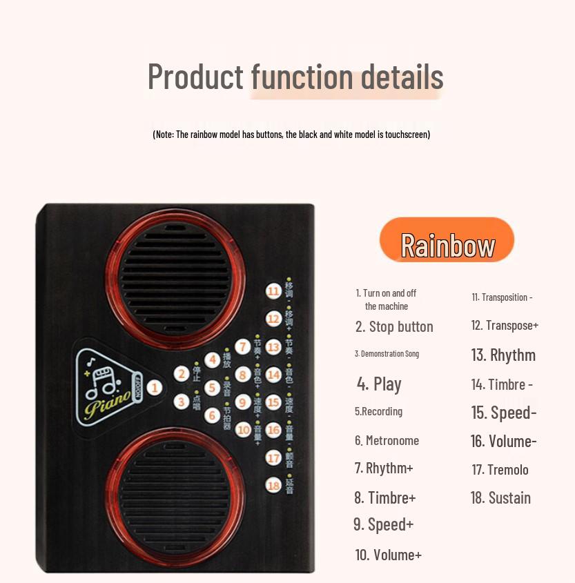 Портативное складное пианино с 49 клавишами для детей