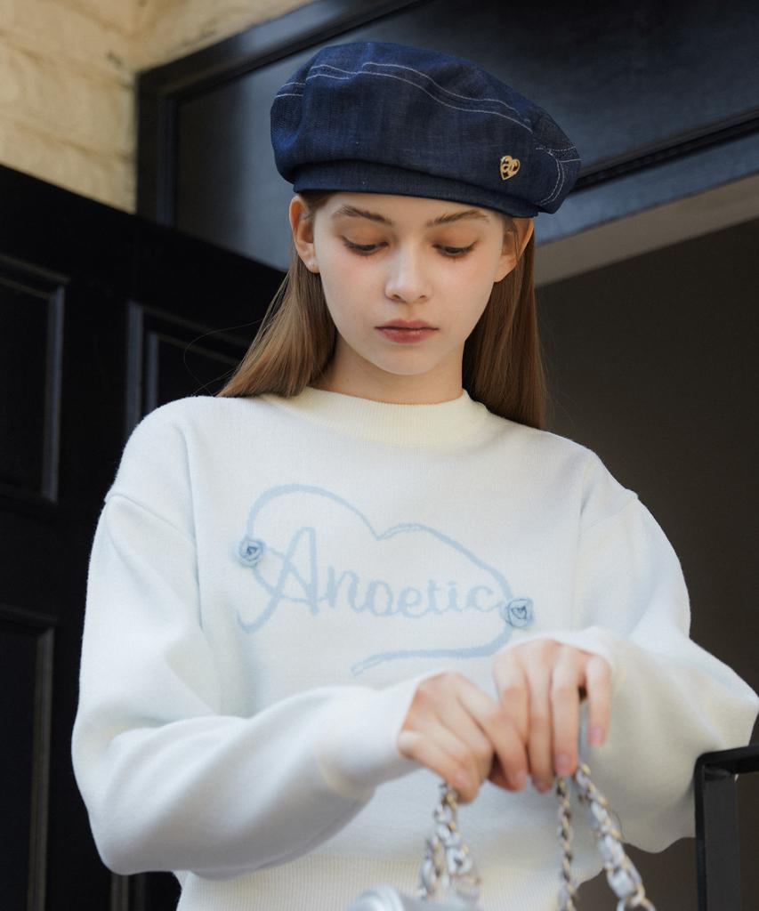 Джинсовый берет ANOETIC с логотипом Anc