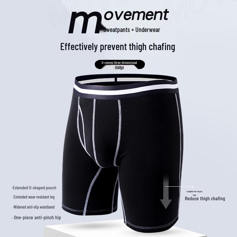 Мужские европейские и американские длинные боксеры-брифы из чистого хлопка - Большие размеры, фитнес-плавки