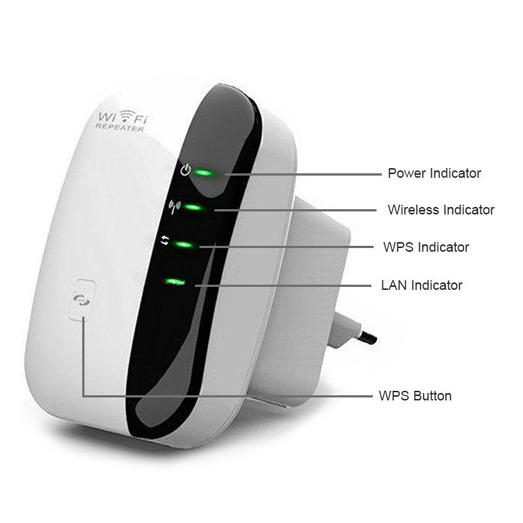 WiFi Signal Amplifier Wireless Repeater 300M WiFi Enhancer WiFi Range Extender for Home Office EU