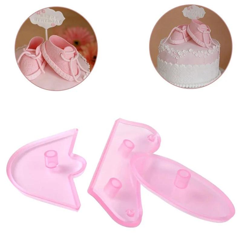 Cake Cutter 1 Set Baby Birthday Shoes Bootee Cookie Cake Fondant Decorating Plastic Cutter Mold Baking Pastry Fondant Tools