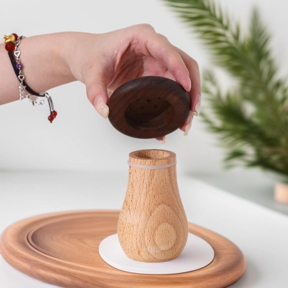 Solid Wood Toothpick Can Sturdy Toothpick Holder Retro Toothpick Box Living Room