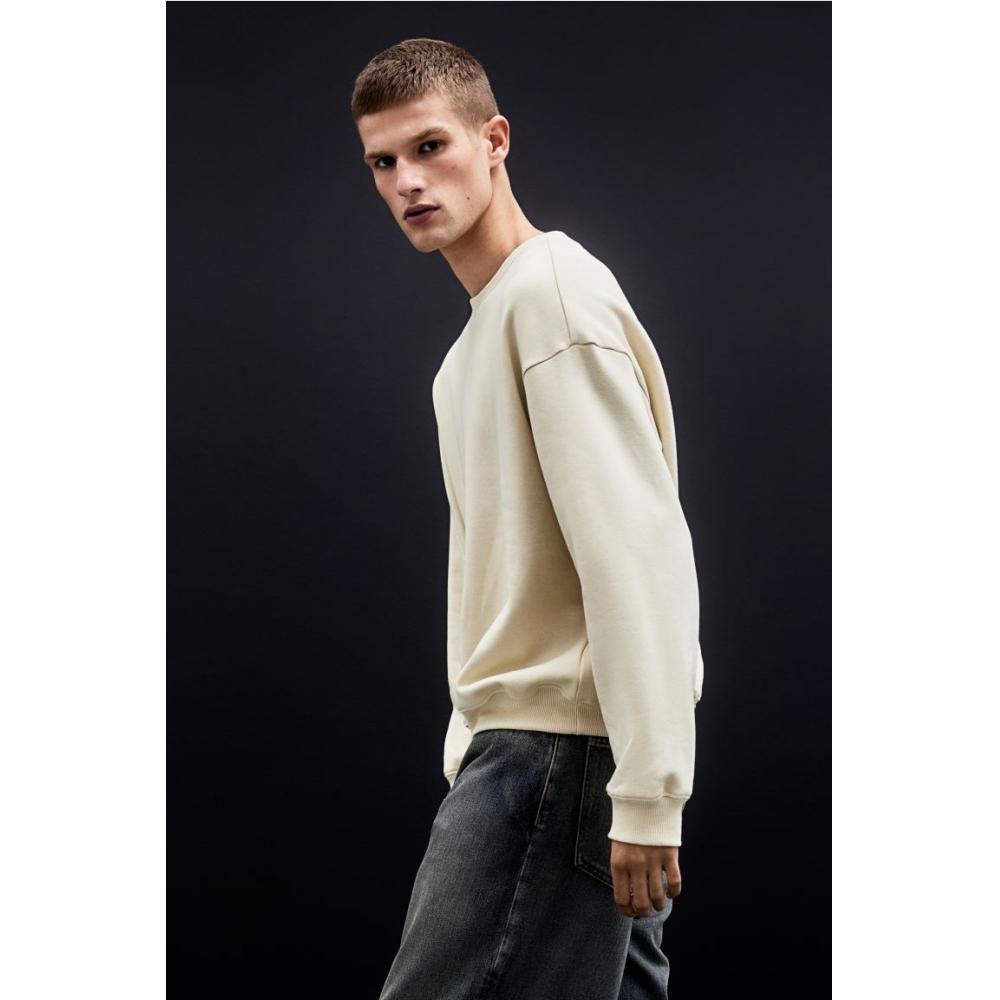 Толстовка свободного кроя HM, бежевая